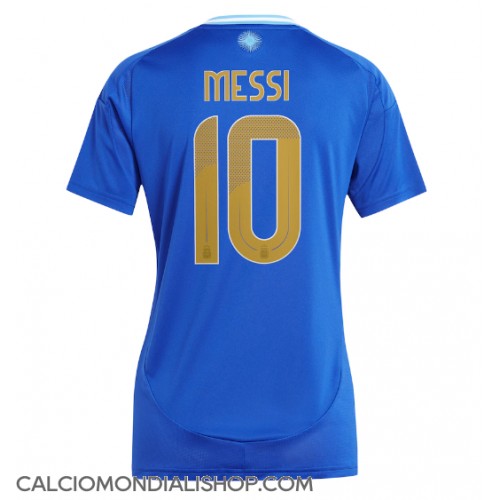 Maglie da calcio Argentina Lionel Messi #10 Seconda Maglia Femminile Copa America 2024 Manica Corta